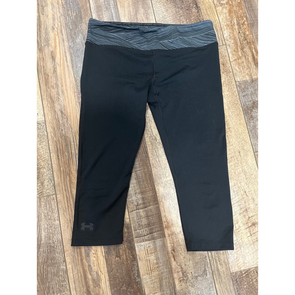 Under Armour Heat Gear Fitted Legging Capri Size Med Black